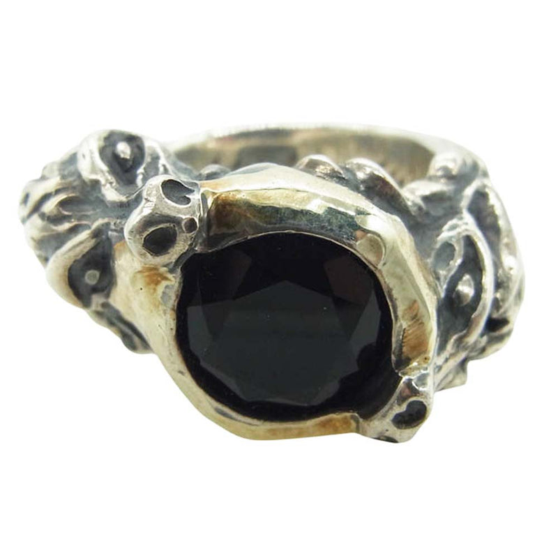 BILL WALL LEATHER ビルウォールレザー 28th Anniversary 2ホース ストーン リング 18Kゴールドサダー シルバー系 14号【中古】