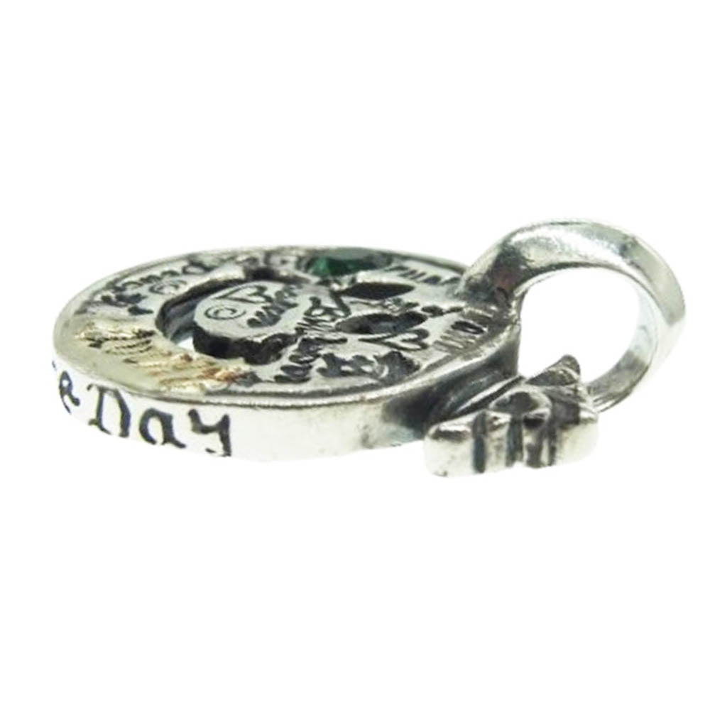 BILL WALL LEATHER ビルウォールレザー キングスロード購入証明書付属 Graffiti Happy Face w/Crown and Stone Gold Solder グラフィティーハッピーフェイスチャーム w/クラウン&ストーン ペンダントトップ シルバー系【中古】