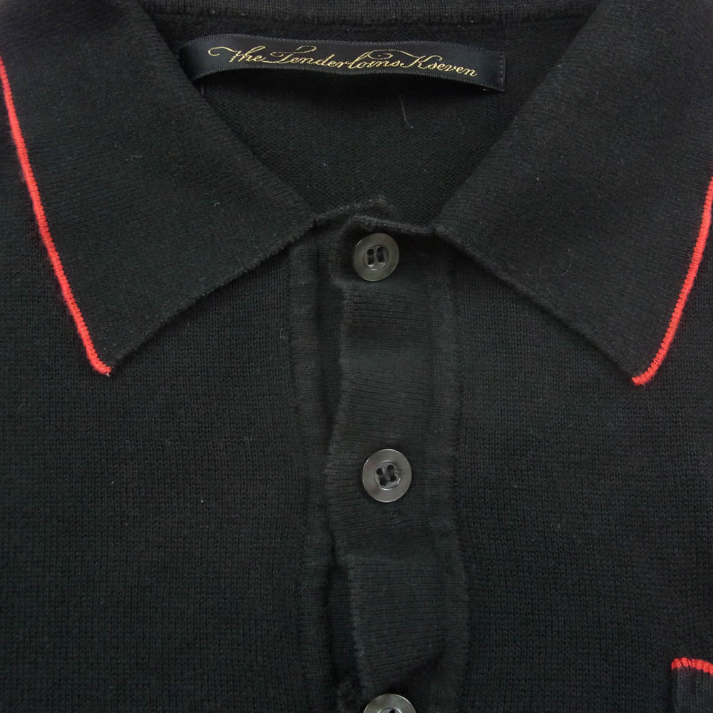 TENDERLOIN テンダーロイン T-POLO KNIT S/S ポロシャツ ニット ブラック系 L【中古】