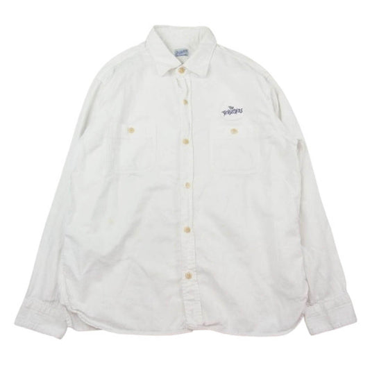 TENDERLOIN テンダーロイン ワッペン ワーク シャツ 長袖 ホワイト系 L【中古】