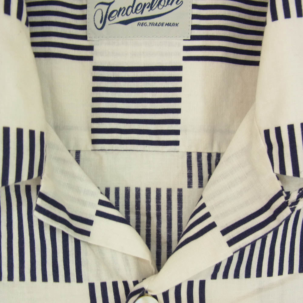 TENDERLOIN テンダーロイン T-CHECK SHT C S/S ストライプ ブロック チェック 半袖 シャツ ブルー系 M【中古】