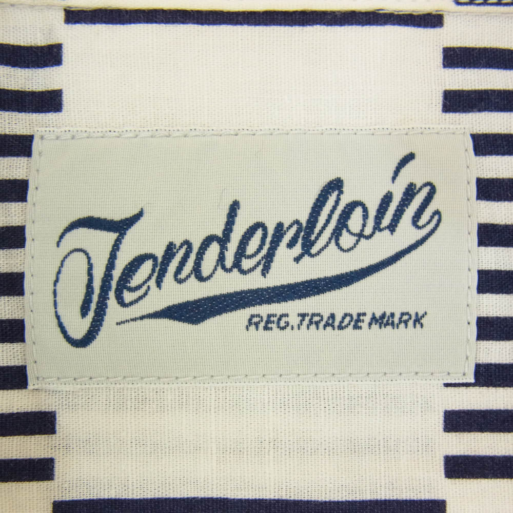 TENDERLOIN テンダーロイン T-CHECK SHT C S/S ストライプ ブロック チェック 半袖 シャツ ブルー系 M【中古】