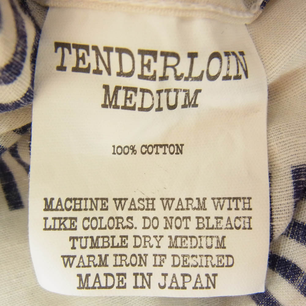 TENDERLOIN テンダーロイン T-CHECK SHT C S/S ストライプ ブロック チェック 半袖 シャツ ブルー系 M【中古】