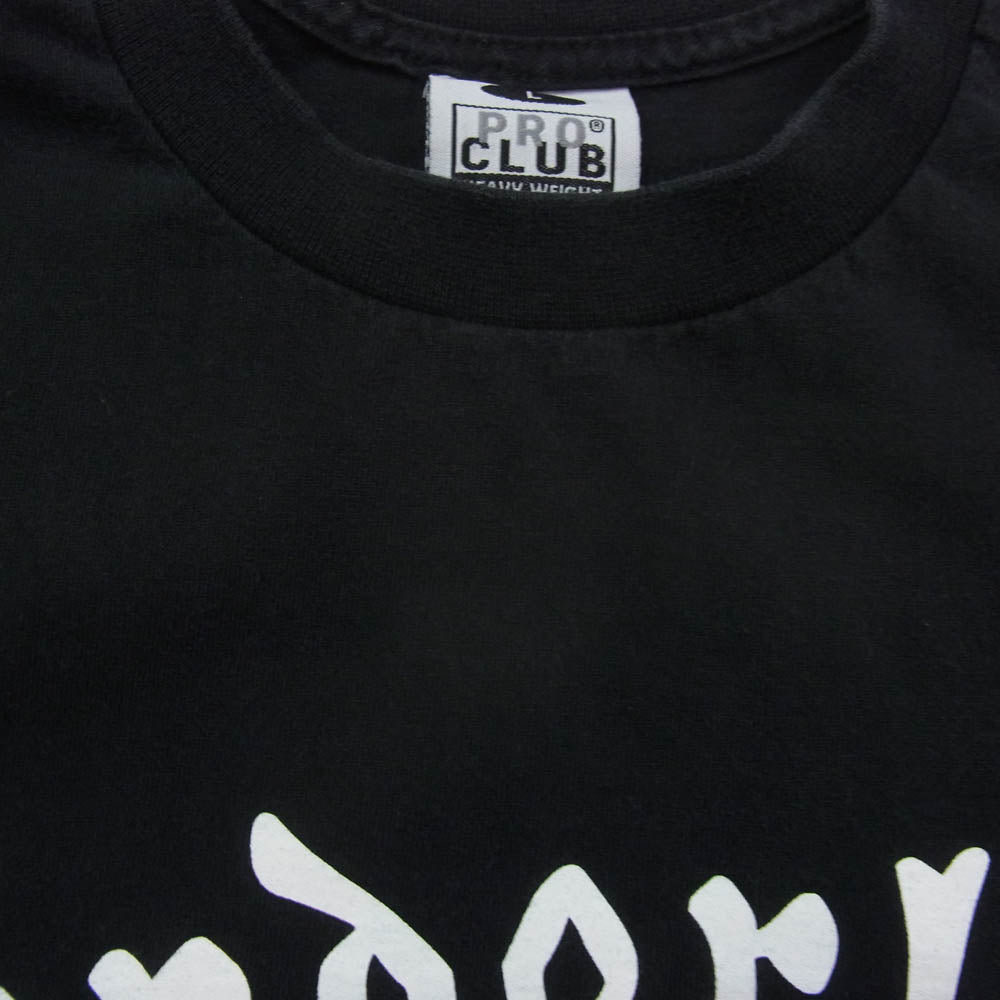 TENDERLOIN テンダーロイン PROCLUB プロクラブ ロゴ プリント ボルネオスカル Tシャツ 長袖 ブラック系 L【中古】