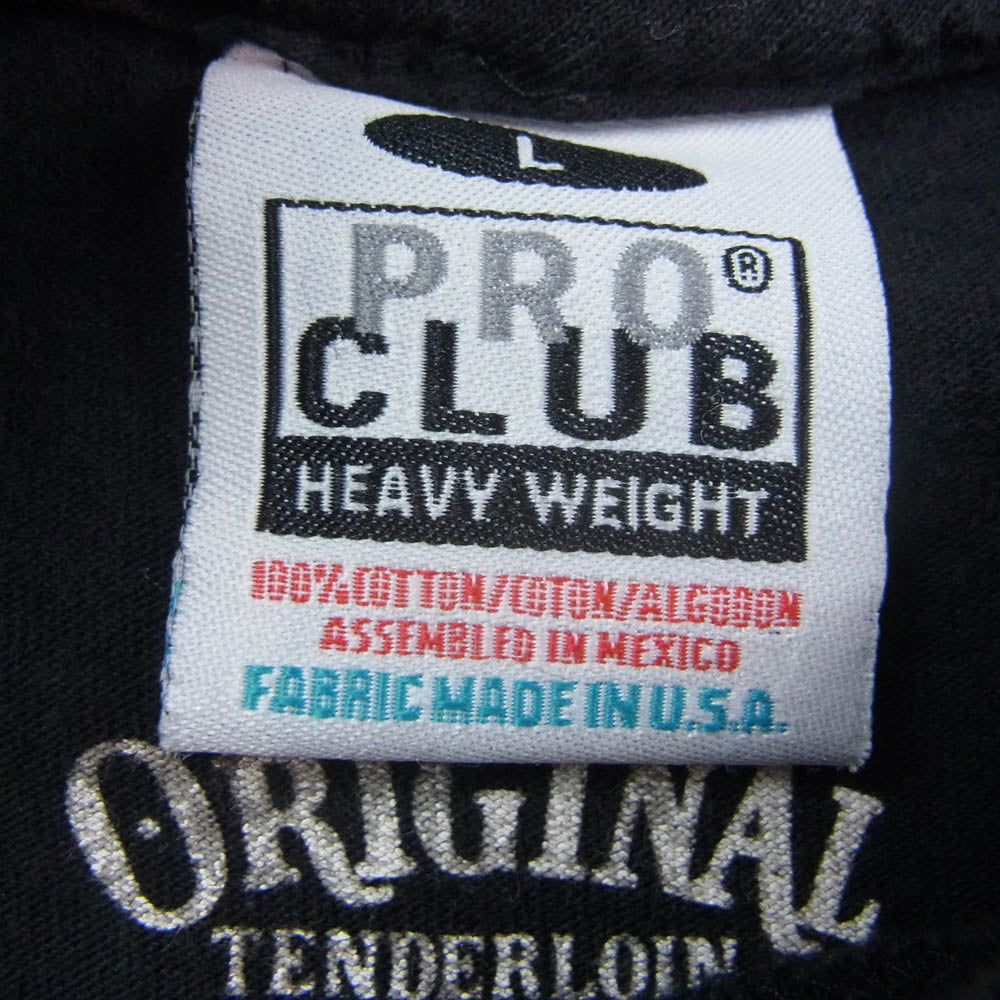 TENDERLOIN テンダーロイン PROCLUB プロクラブ ロゴ プリント ボルネオスカル Tシャツ 長袖 ブラック系 L【中古】