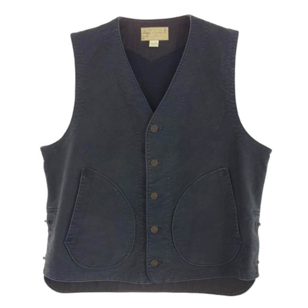 RRL ダブルアールエル DOUBLE RL SUPPLY CO サイドフック ワーク ベスト ネイビー系 グレー系 XL【中古】
