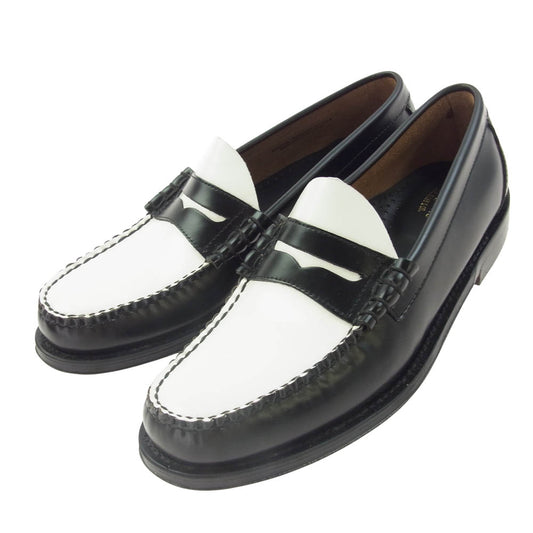 G.H.BASS & COMPANY ジーエイチバス BA11010H001 Weejuns LARSON MOC PENNY LOAFER ウィージャンズ コイン ペニーローファー ブラック系 ホワイト系 9.5【極上美品】【中古】