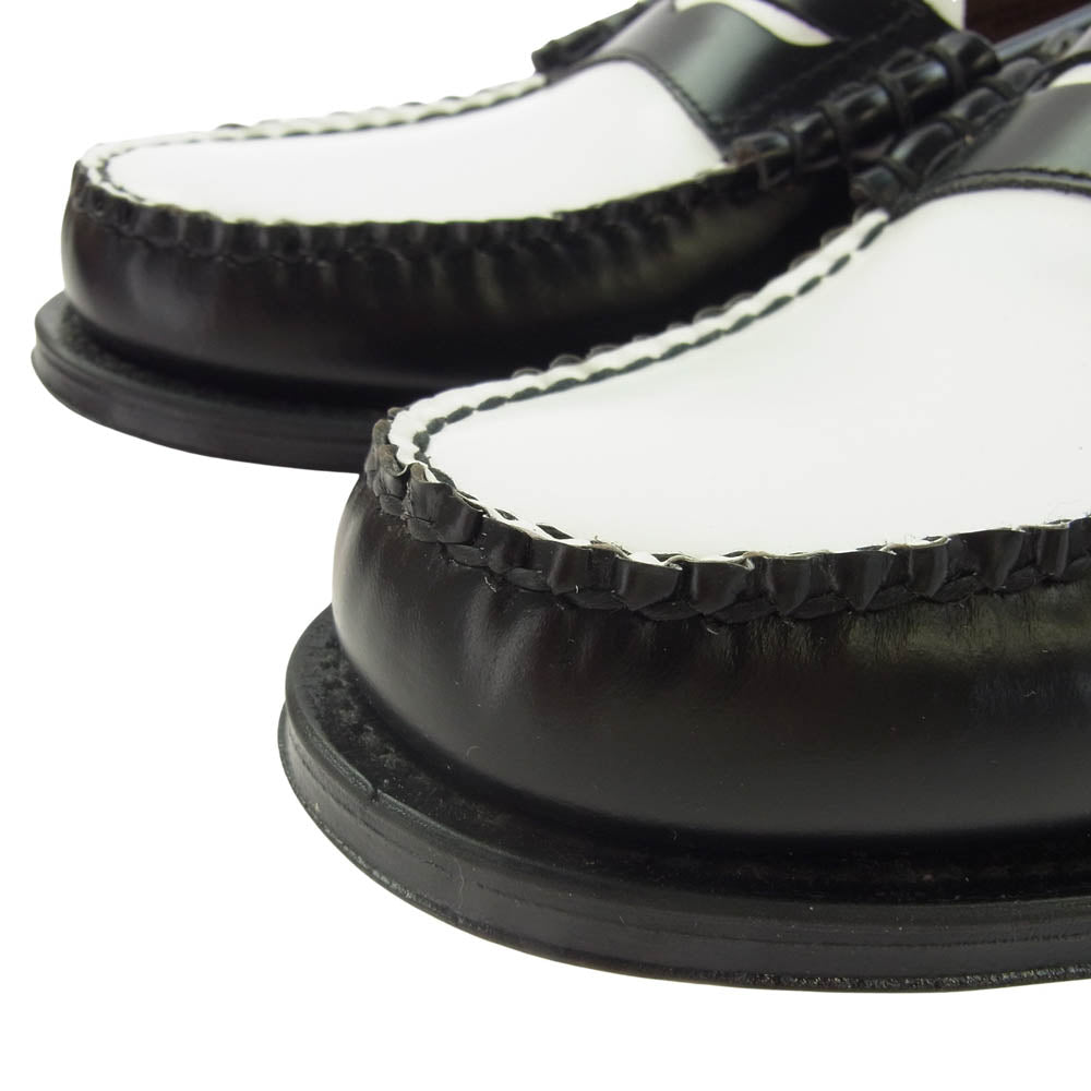 G.H.BASS & COMPANY ジーエイチバス BA11010H001 Weejuns LARSON MOC PENNY LOAFER ウィージャンズ コイン ペニーローファー ブラック系 ホワイト系 9.5【極上美品】【中古】