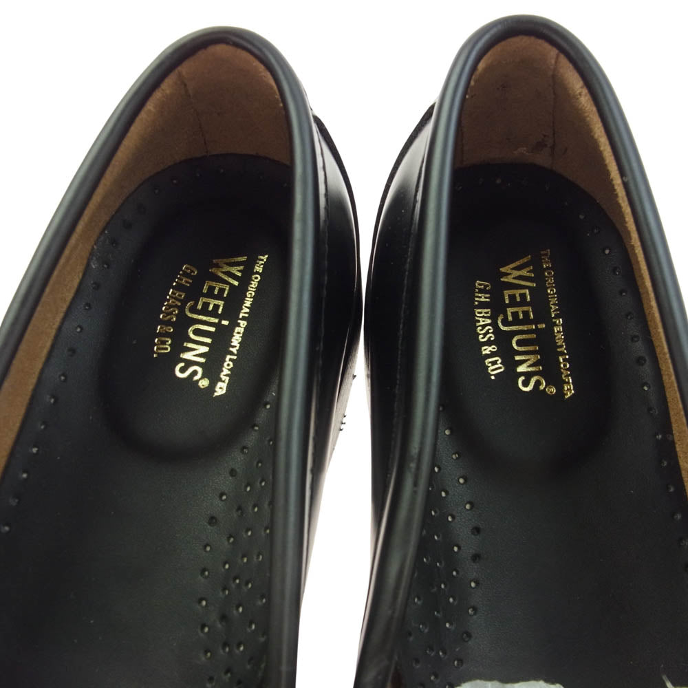 G.H.BASS & COMPANY ジーエイチバス BA11010H001 Weejuns LARSON MOC PENNY LOAFER ウィージャンズ コイン ペニーローファー ブラック系 ホワイト系 9.5【極上美品】【中古】