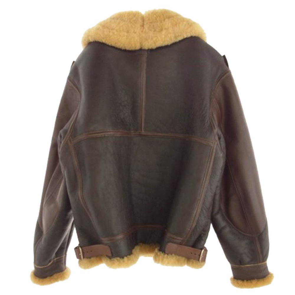 The REAL McCOY'S ザリアルマッコイズ 38-9622 TYPE B-3 ムートン レザー フライトジャケット ボンバージャケット ミリタリージャケット ブラウン系 42【中古】