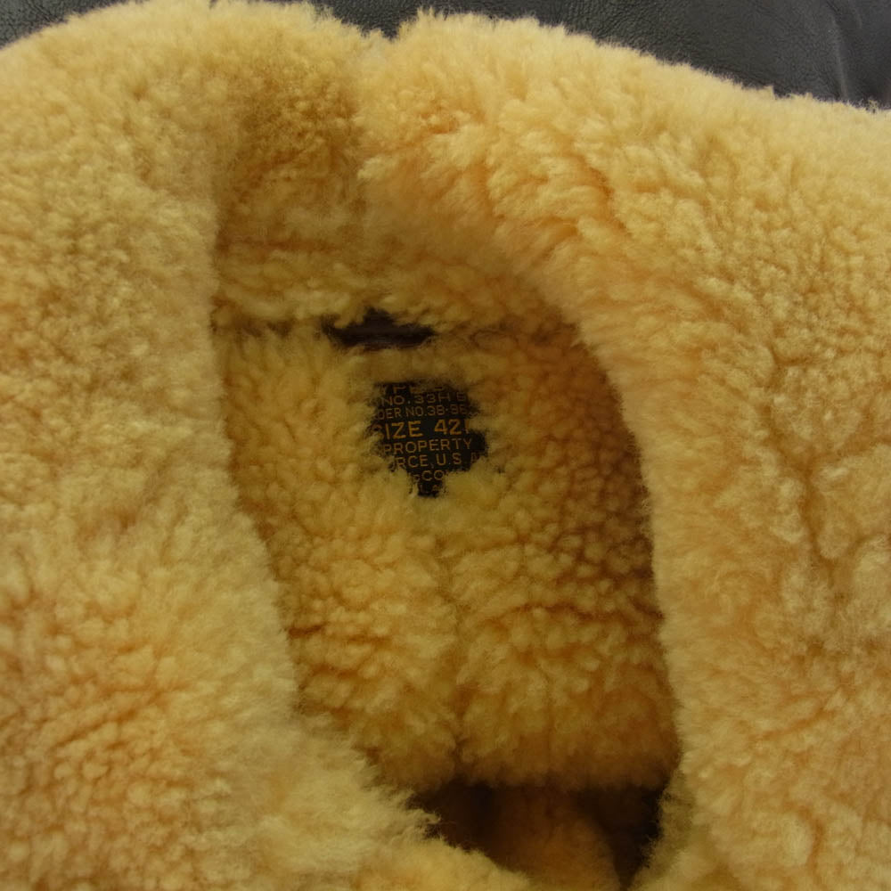 The REAL McCOY'S ザリアルマッコイズ 38-9622 TYPE B-3 ムートン レザー フライトジャケット ボンバージャケット ミリタリージャケット ブラウン系 42【中古】