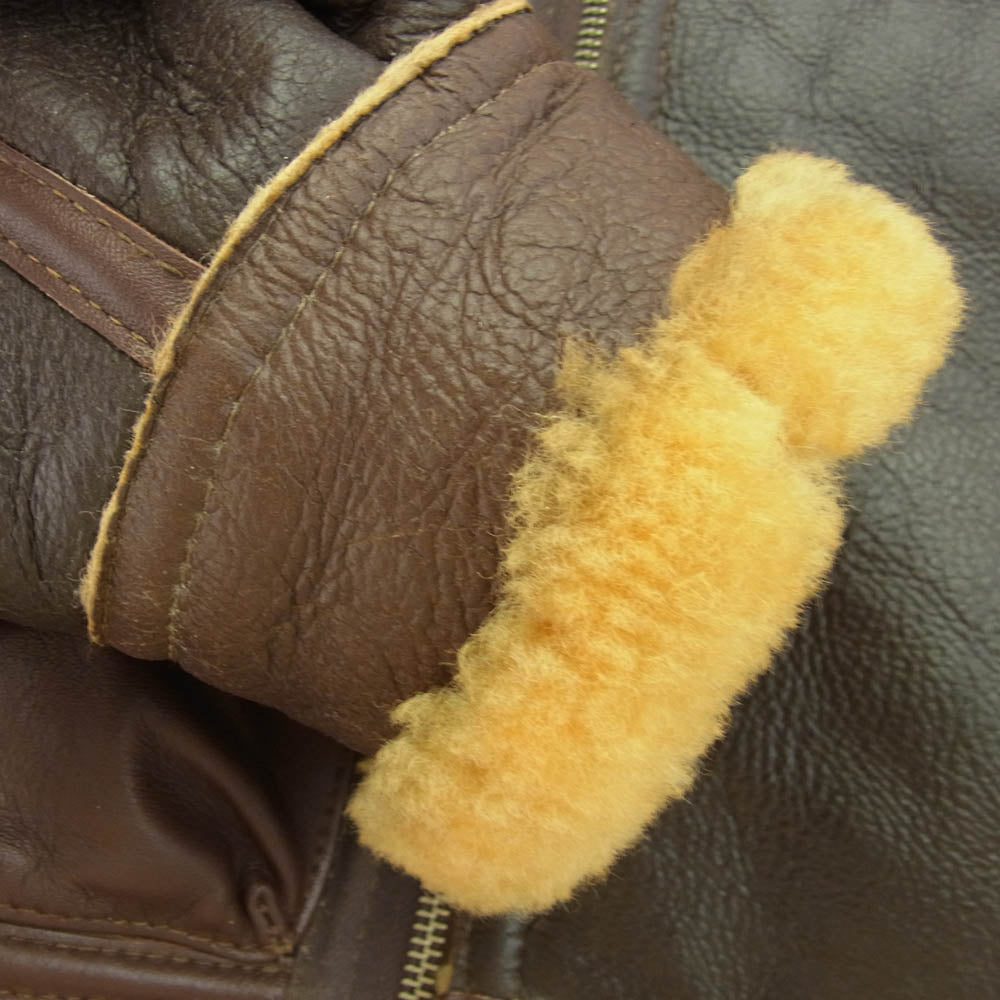 The REAL McCOY'S ザリアルマッコイズ 38-9622 TYPE B-3 ムートン レザー フライトジャケット ボンバージャケット ミリタリージャケット ブラウン系 42【中古】