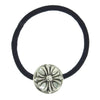 CHROME HEARTS クロムハーツ（原本無） HAIRBAND クロスボール ヘアバンド ヘアゴム コンチョ シルバー系 ブラック系【中古】