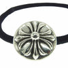 CHROME HEARTS クロムハーツ（原本無） HAIRBAND クロスボール ヘアバンド ヘアゴム コンチョ シルバー系 ブラック系【中古】