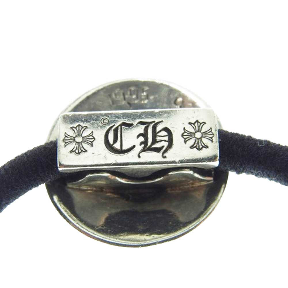 CHROME HEARTS クロムハーツ（原本無） HAIRBAND クロスボール ヘアバンド ヘアゴム コンチョ シルバー系 ブラック系【中古】