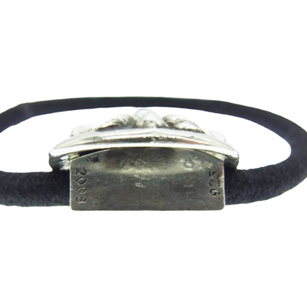 CHROME HEARTS クロムハーツ（原本無） HAIRBAND クロスボール ヘアバンド ヘアゴム コンチョ シルバー系 ブラック系【中古】