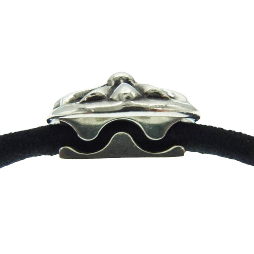 CHROME HEARTS クロムハーツ（原本無） HAIRBAND クロスボール ヘアバンド ヘアゴム コンチョ シルバー系 ブラック系【中古】