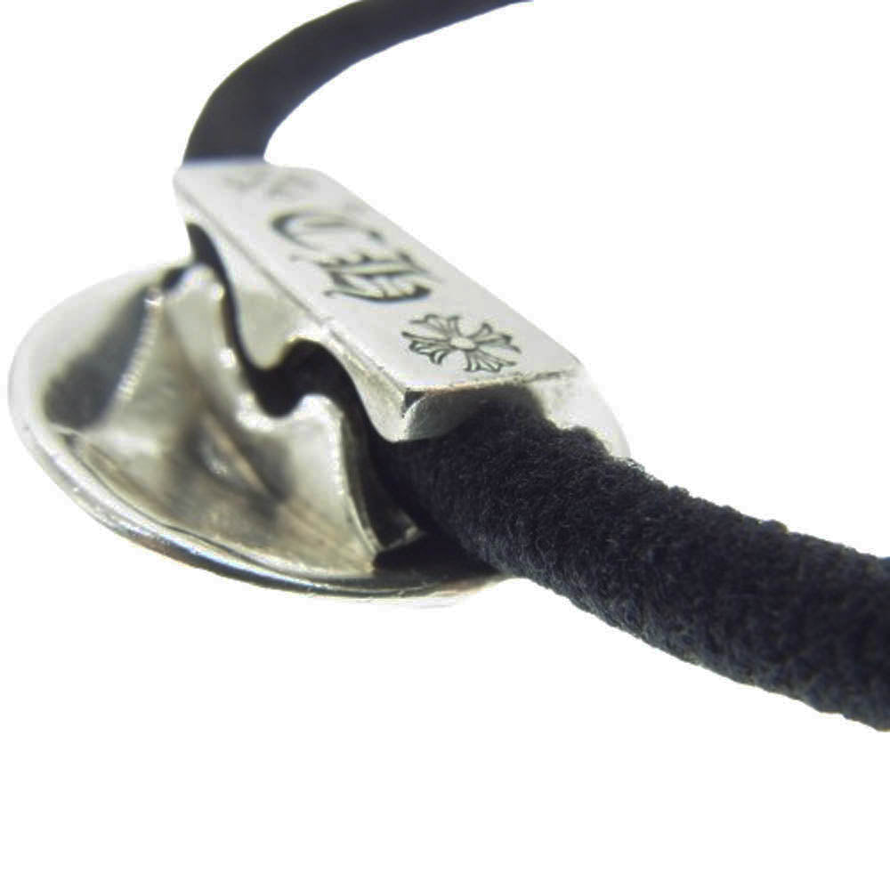 CHROME HEARTS クロムハーツ（原本無） HAIRBAND クロスボール ヘアバンド ヘアゴム コンチョ シルバー系 ブラック系【中古】
