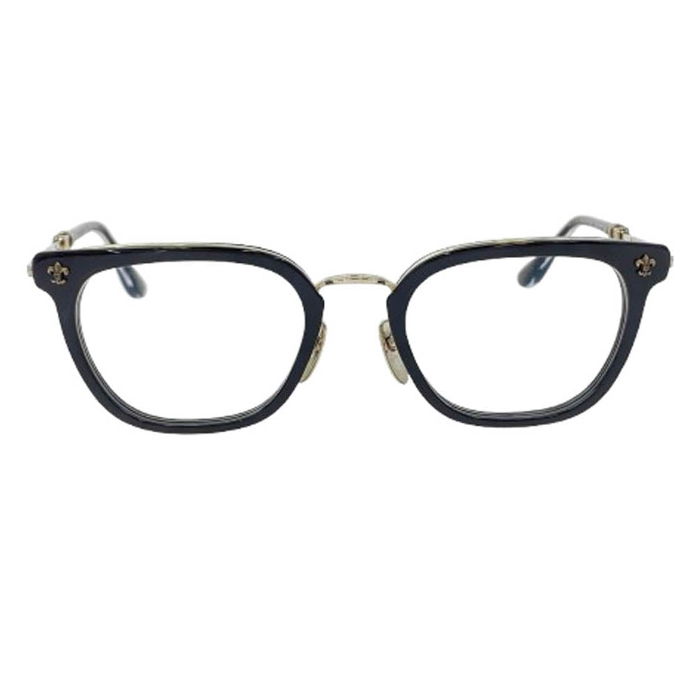 CHROME HEARTS クロムハーツ（原本無） 51□21-148 ユナイテッドアローズレシート付属 純正レンズ付属 STRAPADICTOME サイドフレアニー ボストンフレーム メガネ 眼鏡 ブラック系 51□21-148【中古】