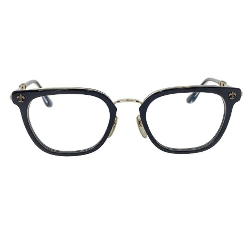 CHROME HEARTS クロムハーツ（原本無） 51□21-148 ユナイテッドアローズレシート付属 純正レンズ付属 STRAPADICTOME サイドフレアニー ボストンフレーム メガネ 眼鏡 ブラック系 51□21-148【中古】