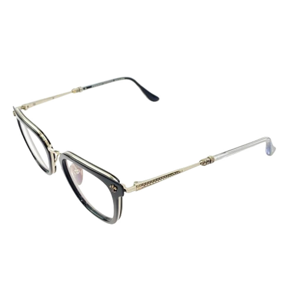 CHROME HEARTS クロムハーツ（原本無） 51□21-148 ユナイテッドアローズレシート付属 純正レンズ付属 STRAPADICTOME サイドフレアニー ボストンフレーム メガネ 眼鏡 ブラック系 51□21-148【中古】