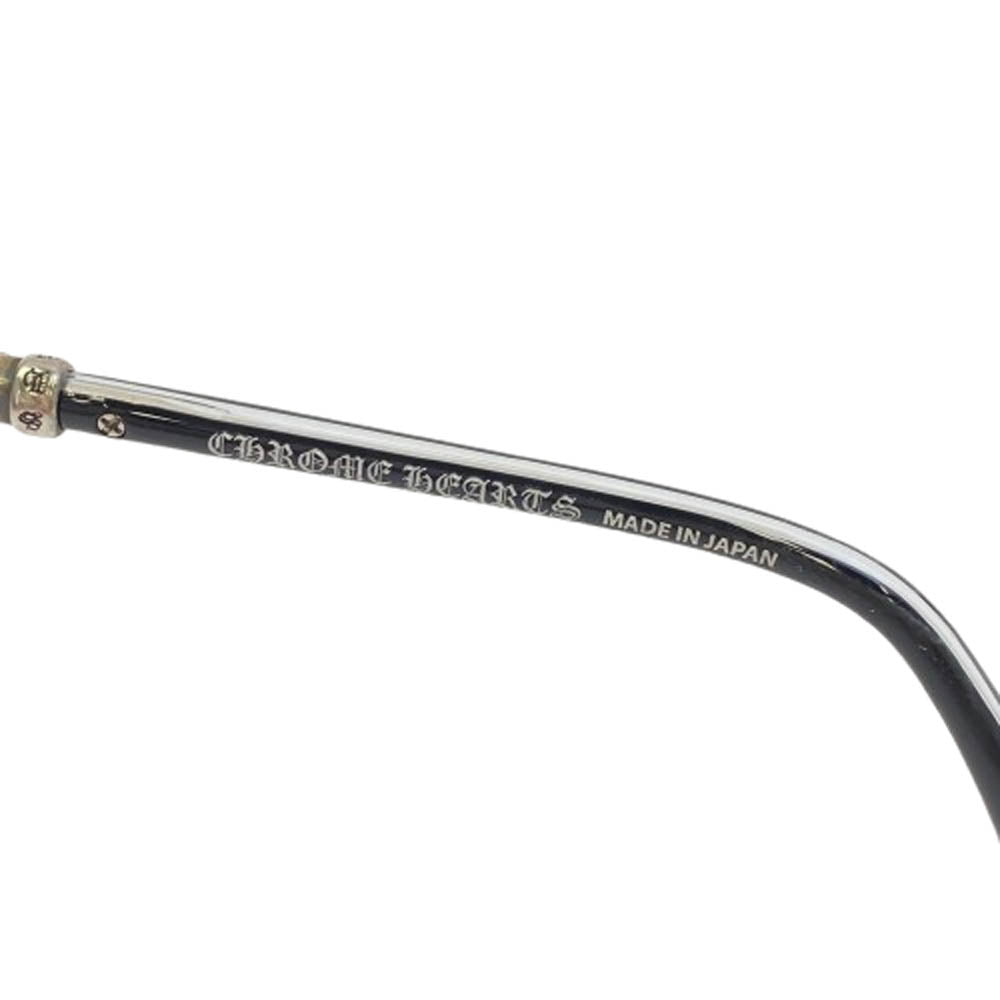 CHROME HEARTS クロムハーツ（原本無） 51□21-148 ユナイテッドアローズレシート付属 純正レンズ付属 STRAPADICTOME サイドフレアニー ボストンフレーム メガネ 眼鏡 ブラック系 51□21-148【中古】
