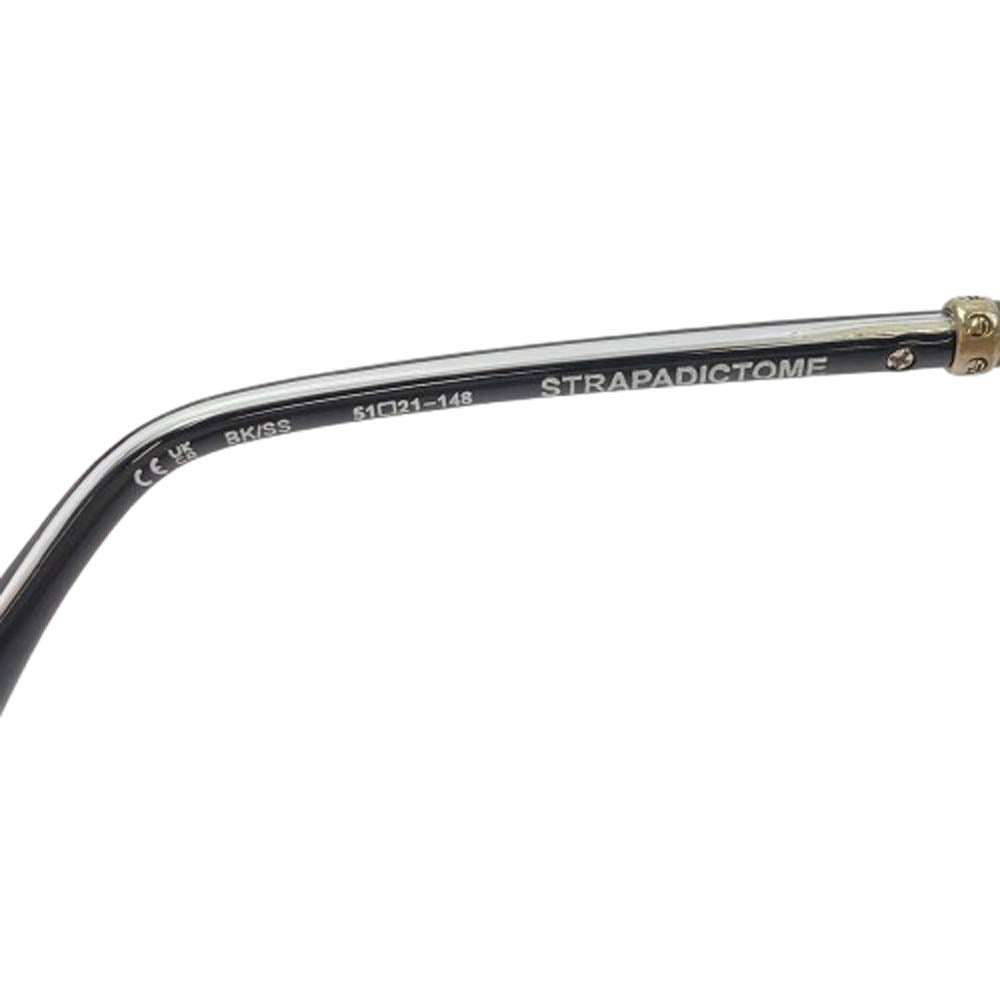 CHROME HEARTS クロムハーツ（原本無） 51□21-148 ユナイテッドアローズレシート付属 純正レンズ付属 STRAPADICTOME サイドフレアニー ボストンフレーム メガネ 眼鏡 ブラック系 51□21-148【中古】