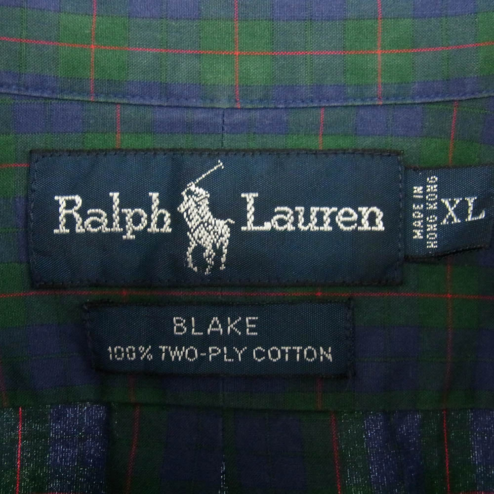 POLO RALPH LAUREN ポロ・ラルフローレン BLAKE ポニー刺繍 ボタンダウン 長袖 チェック シャツ マルチカラー系 XL【中古】