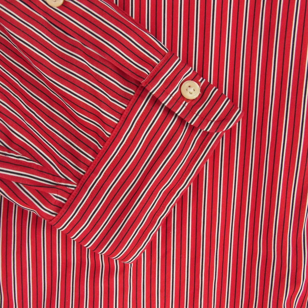 POLO RALPH LAUREN ポロ・ラルフローレン CLASSIC FIT クラシック フィット ボタンダウン 長袖 ストライプ シャツ レッド系 XL【中古】