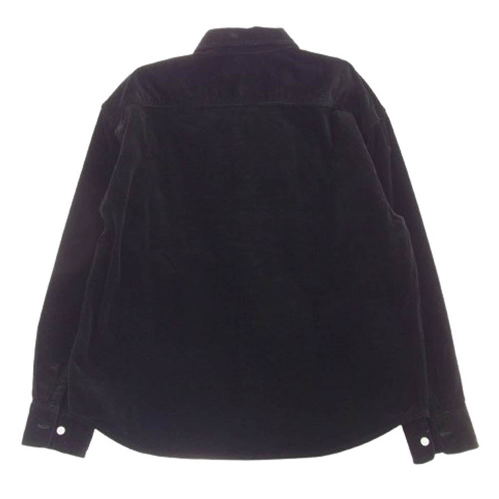 エクストララージ 101234014001 OLD ENGI LG COR SHIRT オールドロゴ レギュラーカラー コーデュロイ 長袖 シャツ ブラック系 S【極上美品】【中古】
