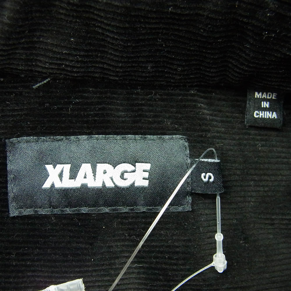 エクストララージ 101234014001 OLD ENGI LG COR SHIRT オールドロゴ レギュラーカラー コーデュロイ 長袖 シャツ ブラック系 S【極上美品】【中古】