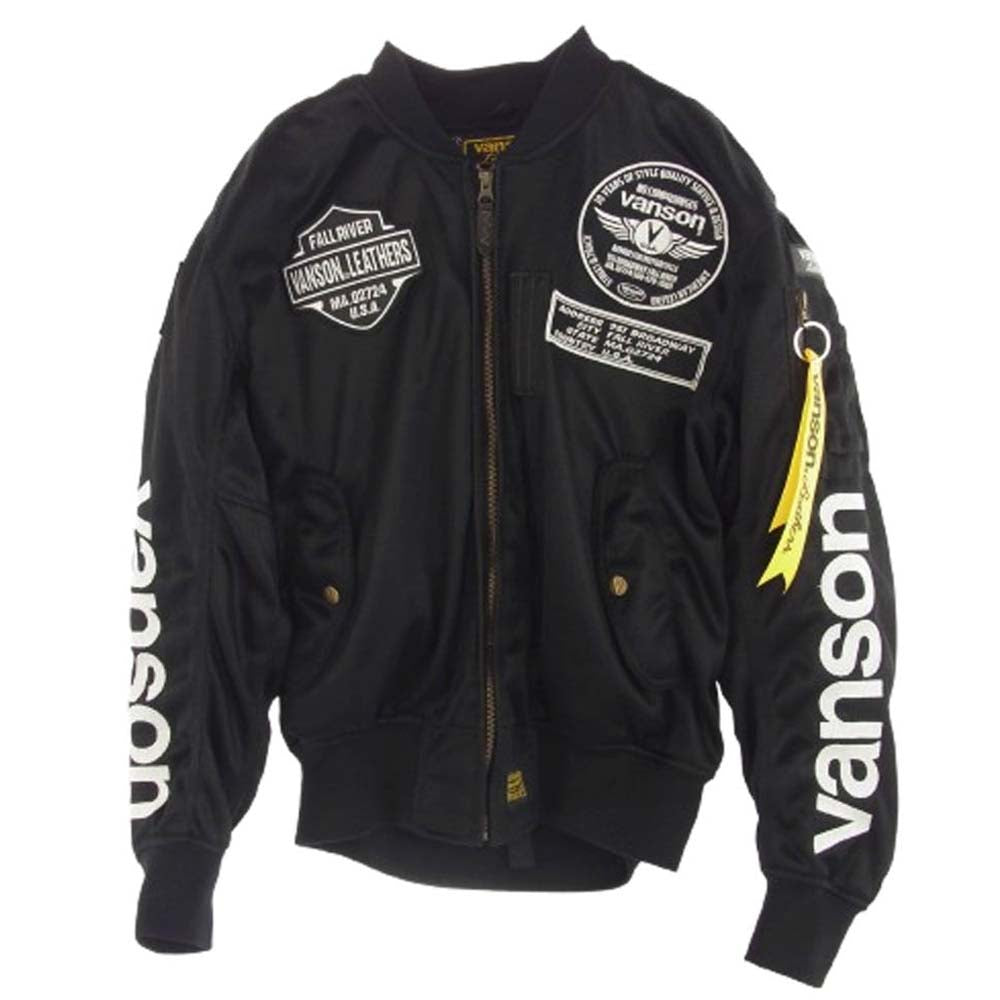 VANSON バンソン 22SS VS578RS-S2201-MA-1 メッシュ ランディング MA-1 ジャケット ブラック系 M【極上美品】【中古】