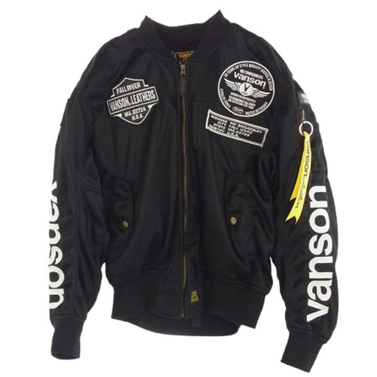 VANSON バンソン 22SS VS578RS-S2201-MA-1 メッシュ ランディング MA-1 ジャケット ブラック系 M【極上美品】【中古】