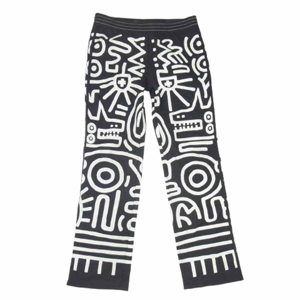 adidas アディダス × Keith Haring キースヘリング JEREMY SCOTT  ジェレミースコット 総柄 トラック パンツ ブラック系 M【中古】