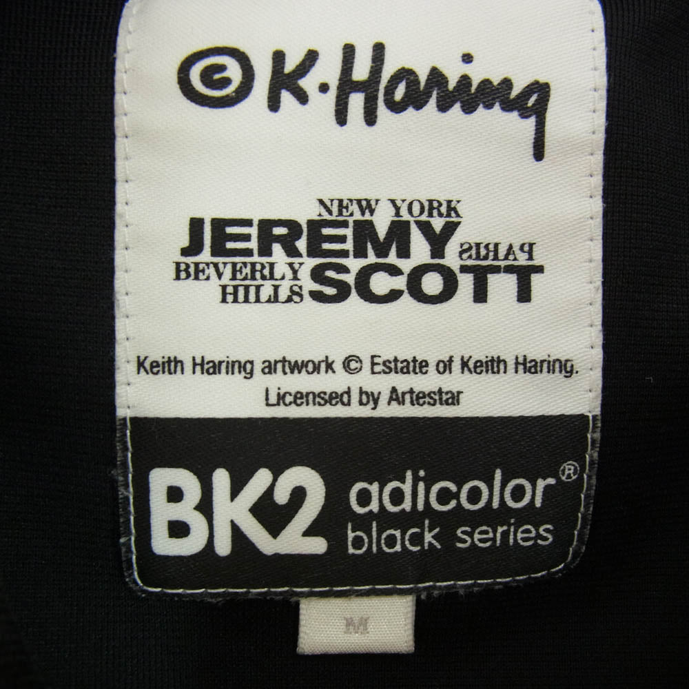 adidas アディダス × Keith Haring キースヘリング JEREMY SCOTT  ジェレミースコット 総柄 トラック ジャケット ブラック系 M【中古】
