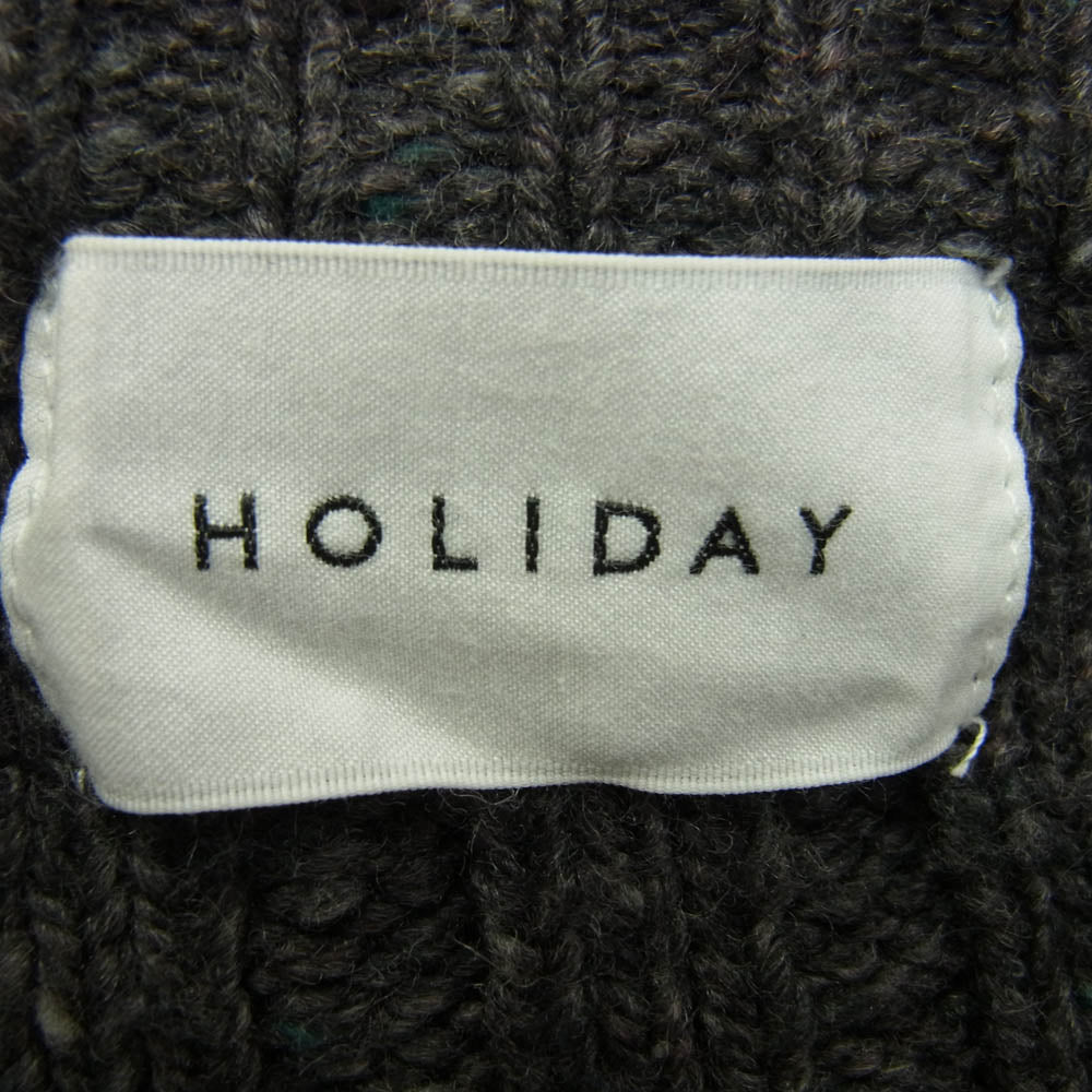 ホリデイ 18204929 loose arm short wool mix nepp knit cardigan ミックスネップショートカーディガン ブラウン系 ONE SIZE【中古】