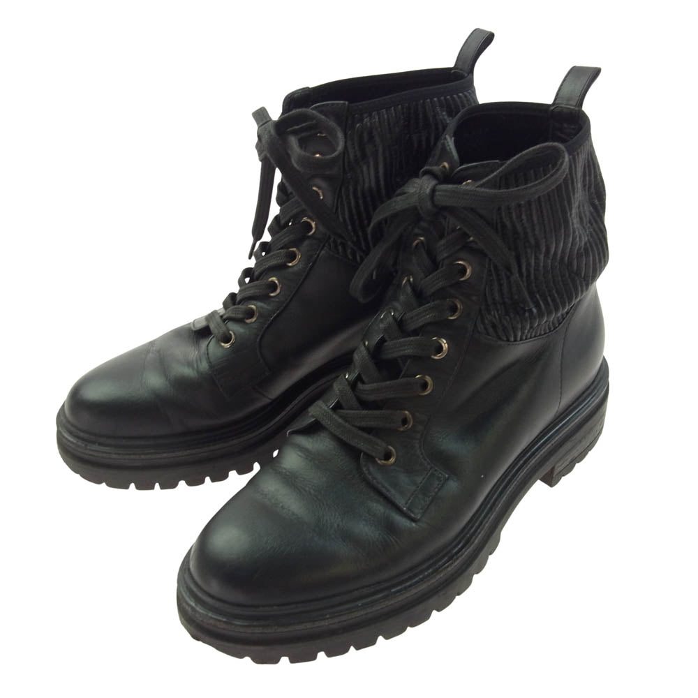 ジャンヴィトロッシ 73884 1434 レザー ブーツ シューズ ブラック系 37【中古】