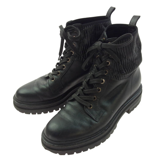 ジャンヴィトロッシ 73884 1434 レザー ブーツ シューズ ブラック系 37【中古】