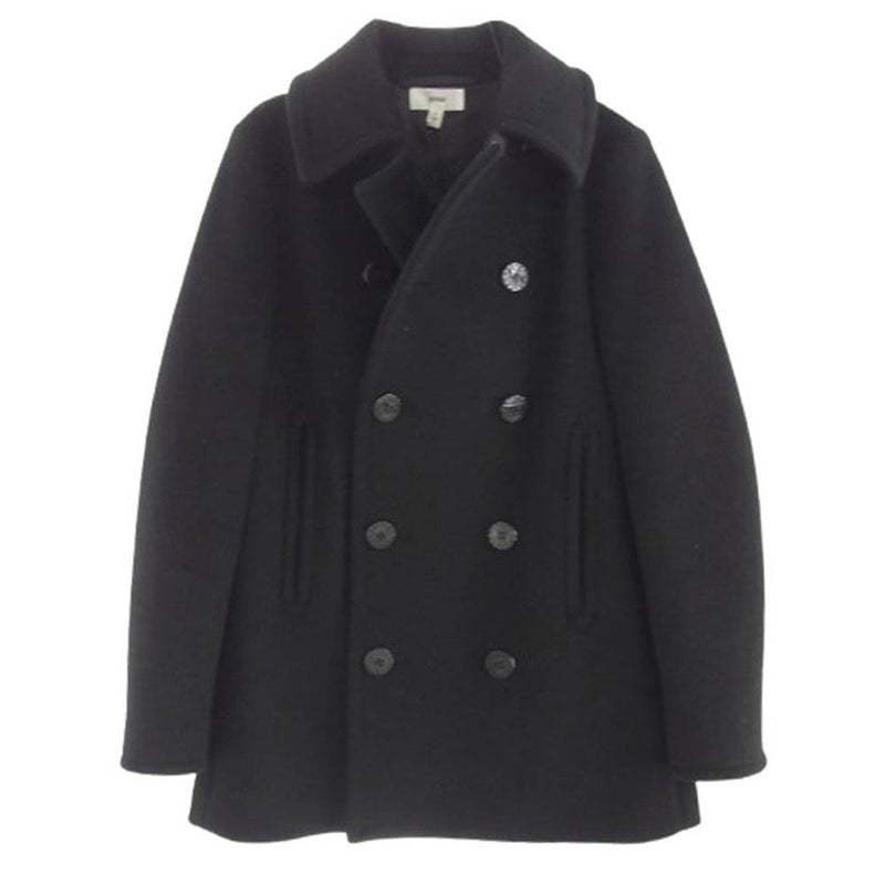 HYKE ハイク 142-17032 ウールメルトン Pコート ブラック系 1【中古】