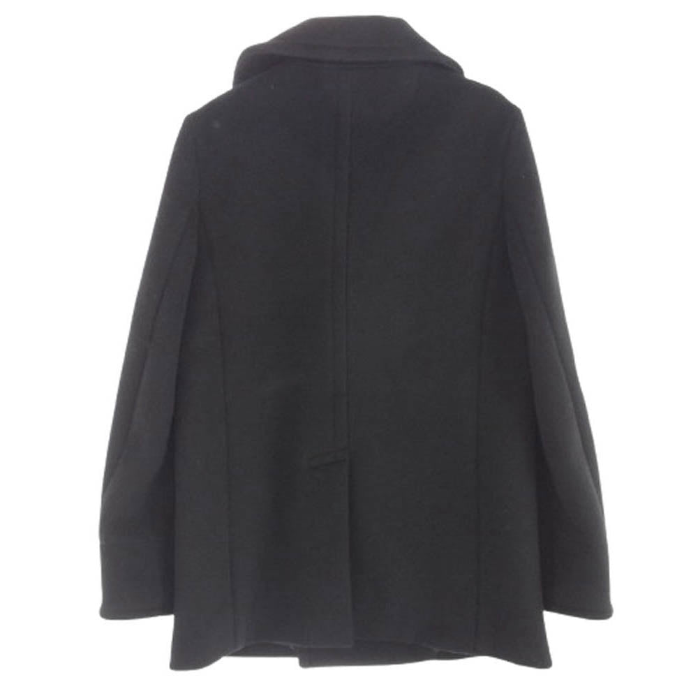 【HYKE】定番 メルトンウール Pコート 17032 2 HYKE ハイク 142-17032 ウールメルトン Pコート ブラック系 1【中古