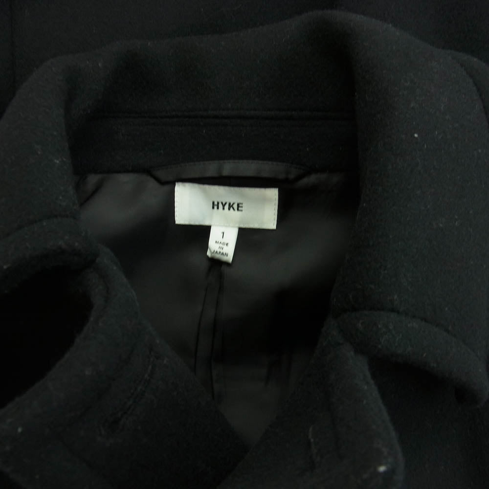 HYKE ハイク 142-17032 ウールメルトン Pコート ブラック系 1【中古