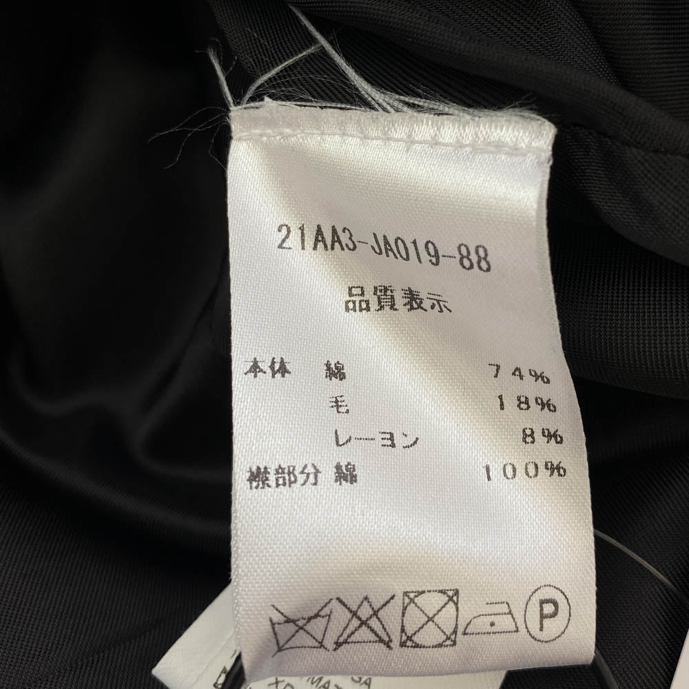 パトゥ 21AA3-JA019-88 オーガニックポプリンカラー付き オーガニック ツイード ジャケット ダークネイビー系 38【中古】