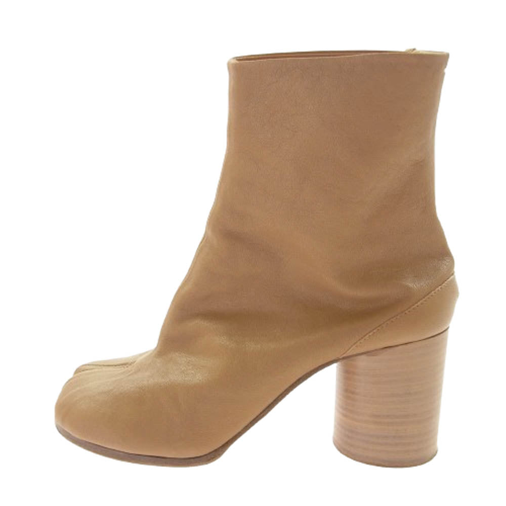 MAISON MARGIELA メゾンマルジェラ 22ライン TABI 足袋 タビ レザー ヒール アンクル ブーツ ブラウン系 37【中古】