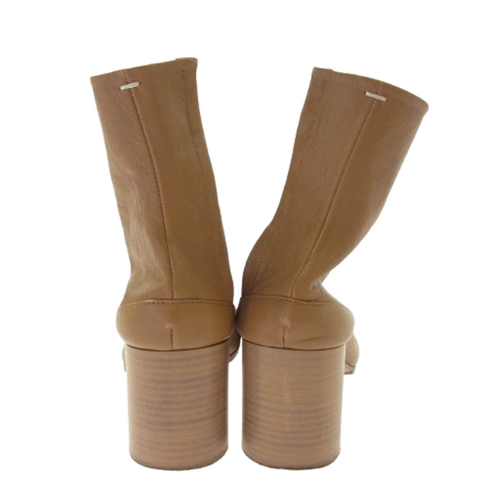 MAISON MARGIELA メゾンマルジェラ 22ライン TABI 足袋 タビ レザー ヒール アンクル ブーツ ブラウン系 37【中古】