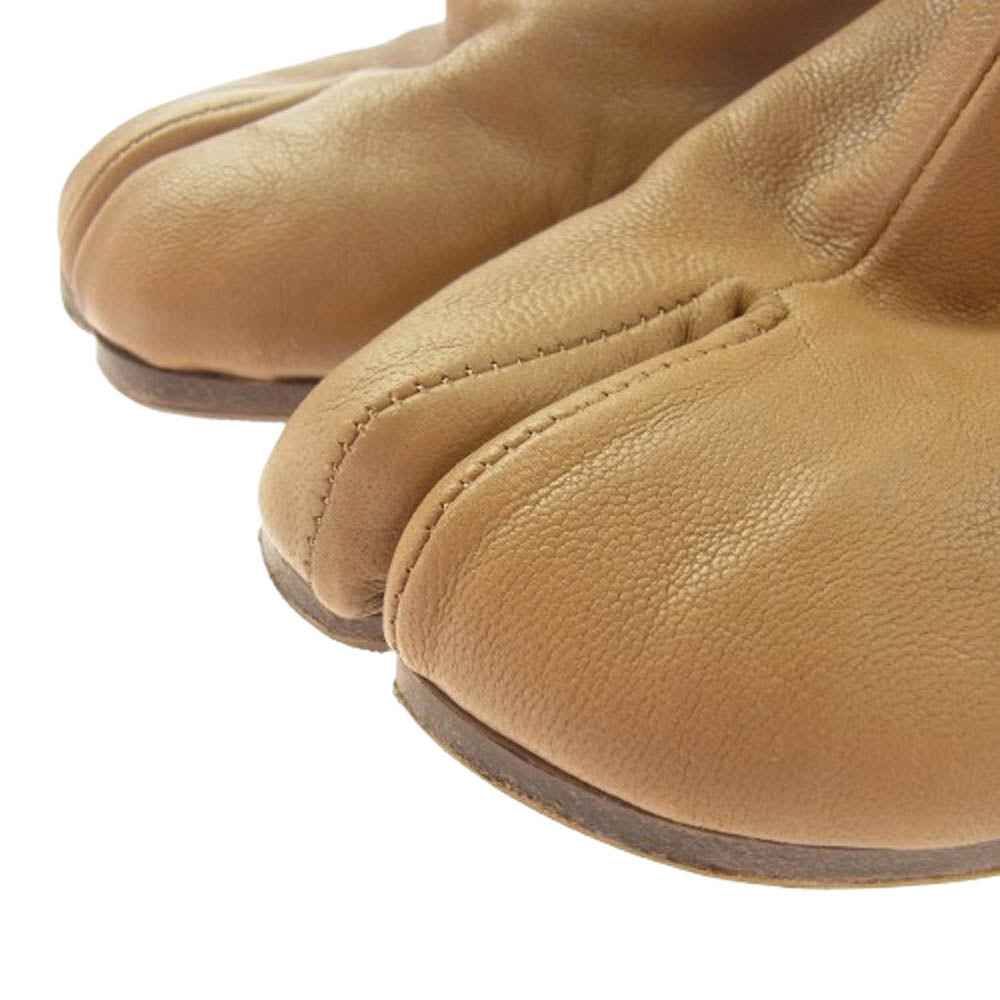 MAISON MARGIELA メゾンマルジェラ 22ライン TABI 足袋 タビ レザー ヒール アンクル ブーツ ブラウン系 37【中古】
