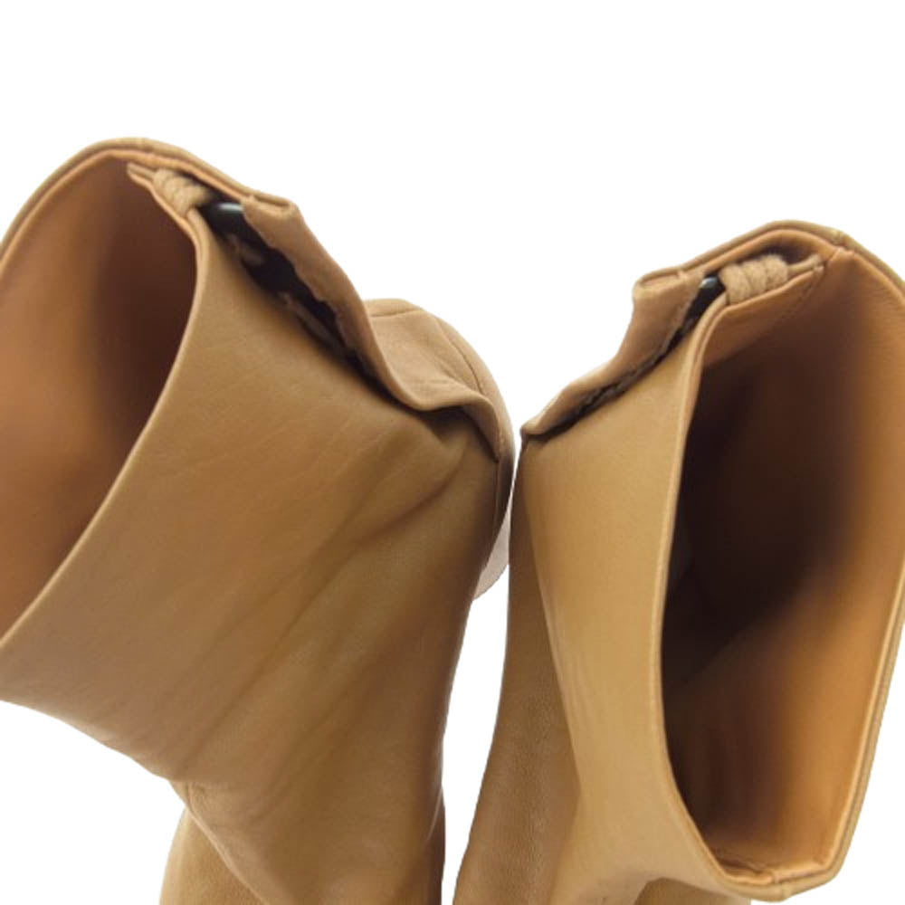 MAISON MARGIELA メゾンマルジェラ 22ライン TABI 足袋 タビ レザー ヒール アンクル ブーツ ブラウン系 37【中古】