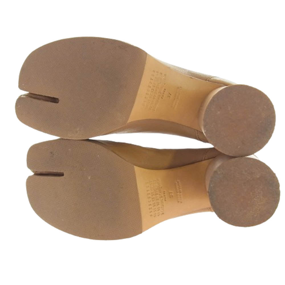 MAISON MARGIELA メゾンマルジェラ 22ライン TABI 足袋 タビ レザー ヒール アンクル ブーツ ブラウン系 37【中古】