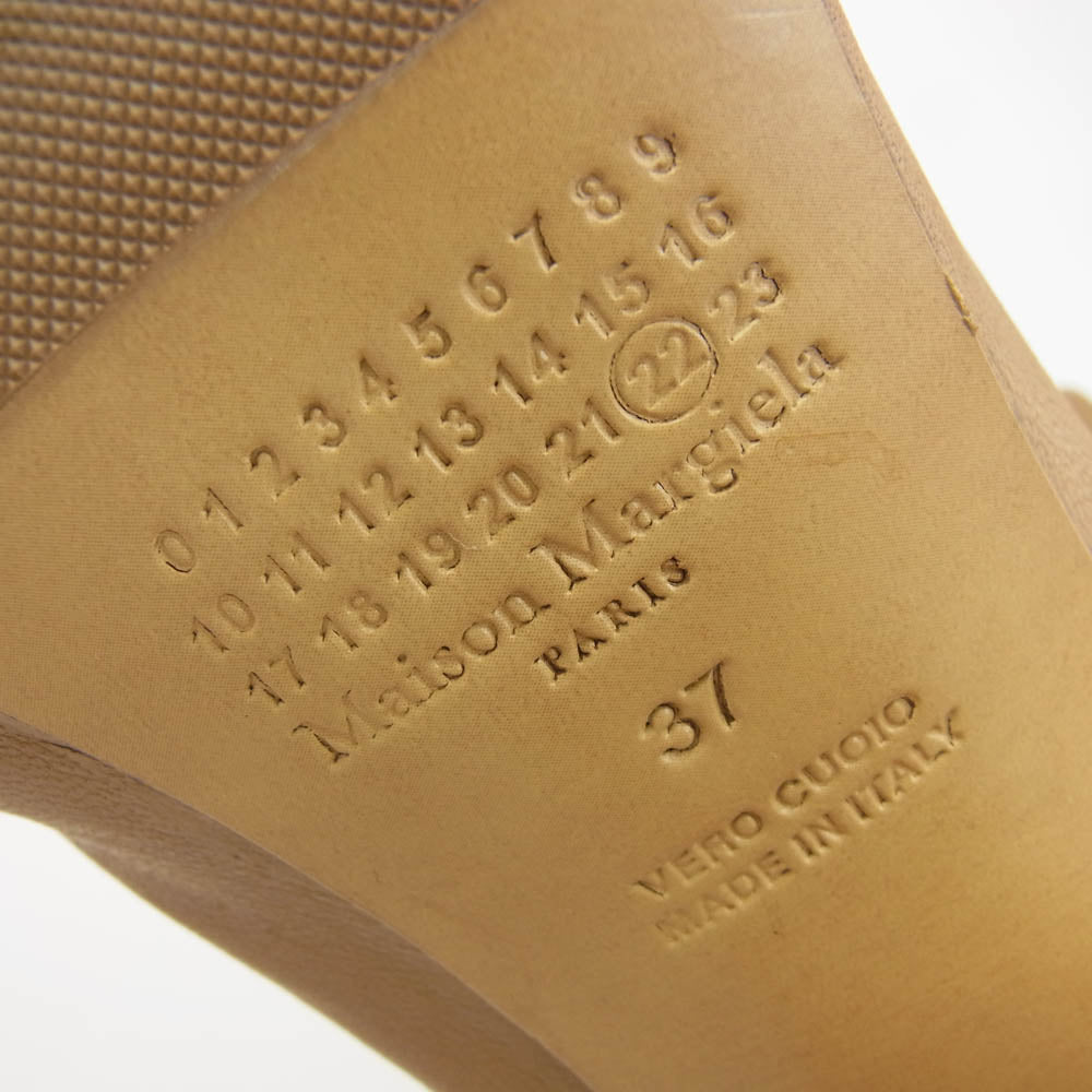 MAISON MARGIELA メゾンマルジェラ 22ライン TABI 足袋 タビ レザー ヒール アンクル ブーツ ブラウン系 37【中古】