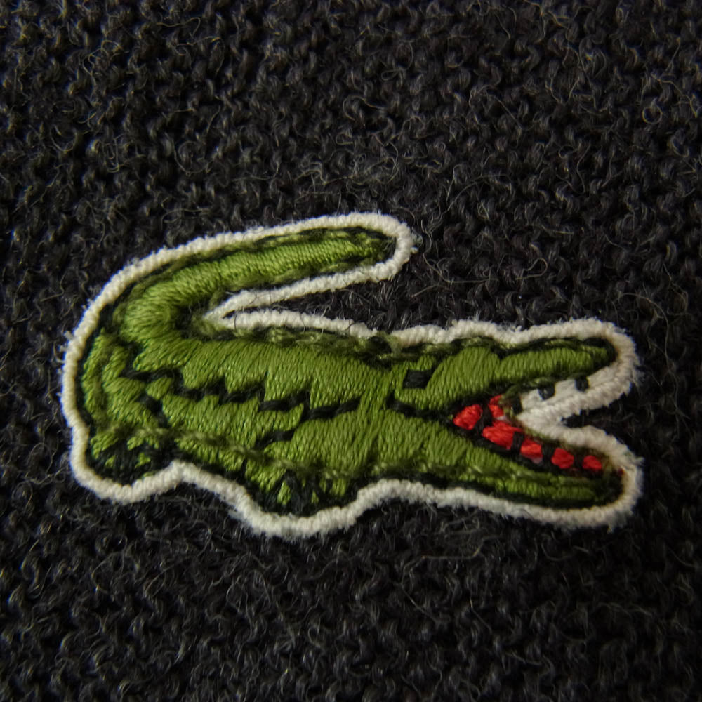 LACOSTE ラコステ USA製 IZOD アイゾッド ワニワッペン刺繍 オーロン ニット カーディガン グレー系 L【中古】