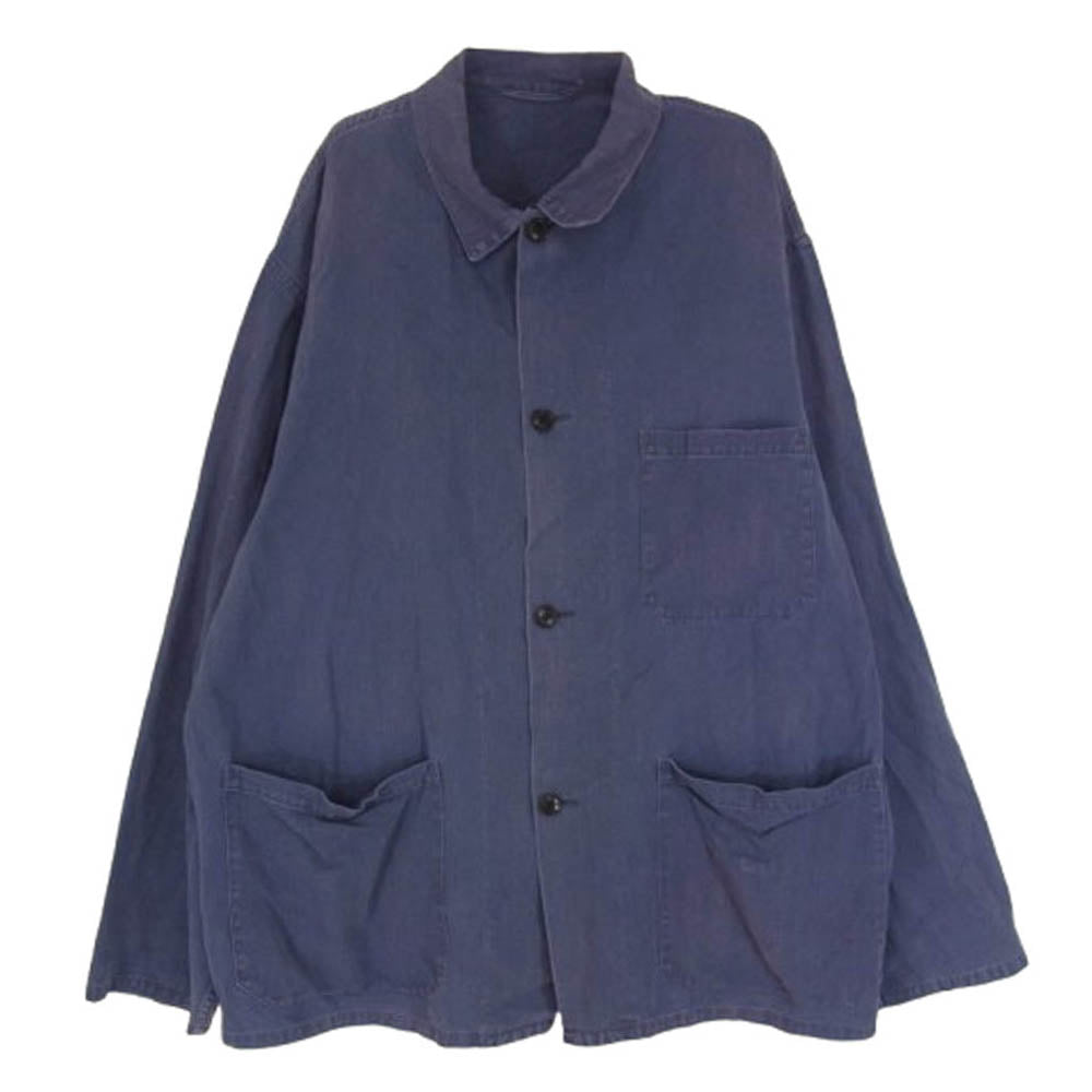 COMOLI コモリ 23SS X01-01016 COTTON DRILL WORK JACKET コットン ドリル ワーク ジャケット 長袖 シャツ ネイビー系 3【中古】